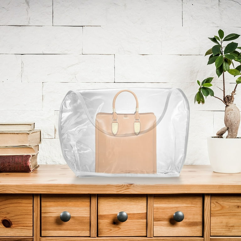 Folding Transparent Dust Bag Clear Purse Organizer Dustproof Handbag for  Home