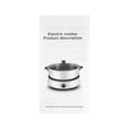 thumbnail image 5 of 1-5 People Electric Cooker Multifunctional 4L Non-Stick Pan Cooking Hot Pot w/ Glass Lid, 5 of 24