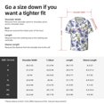 thumbnail image 5 of Lsque Blue Flax Flowers print Men's Cuban Collar Short Sleeve Shirt Summer Beachwear Casual Button Down Fashionable Vacation Leisure Shirt-Small, 5 of 7