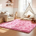 thumbnail image 4 of MeyJey 3'x 5' Shag Area Rug, Soft Fluffy Area Rugs for Kids Room Living Room Bedroom Decor Carpet, Pink, 4 of 15