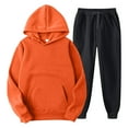 thumbnail image 1 of Men's Suits Product Classification Men's Suits | Product Title Color Coordinated Two-Piece Hooded Pocket Lace-Up Pullover Sweater and Pants Set for Modern, 1 of 3