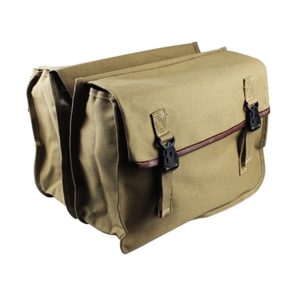 Greeniant Bolsa trasera eléctrica Retro impermeable, equipaje de viaje de lona Universal, alforjas para motocicleta, bolsas laterales para Ciclismo Marrón