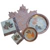 Elegant Metallic Fall/Thanksgiving Disposable Dinnerware and Decorative Centerpiece Mat