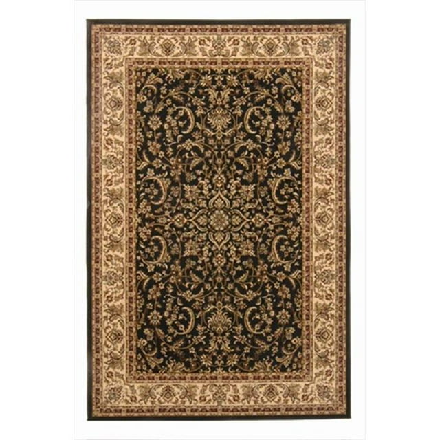 Radici 1318-1522-BLACK Noble Rectangular Black Traditional Italy Area Rug, 7 ft. 9 in. W x 11 ft. 6 in. H