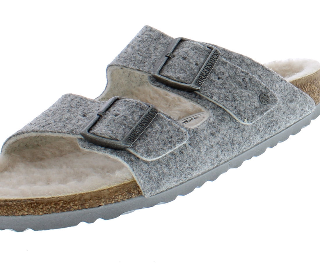 Birkenstock Womens Arizona Rivet Wool Slip On Slide Sandals