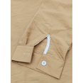 thumbnail image 4 of Mens Cotton Linen Shirts Long Sleeve Casual Henley Shirts Banded Collar Lightweight Solid Color Summer Beach Shirt Holiday M-3XL Khaki 3XL, 4 of 6
