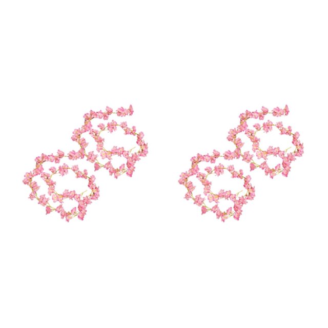 Advancent 2 uds. Flor de simulación de cerezo Artificial colgante flor de vid pinza de pelo guirnalda boda hogar jardín champán Rosa claro 2piezas