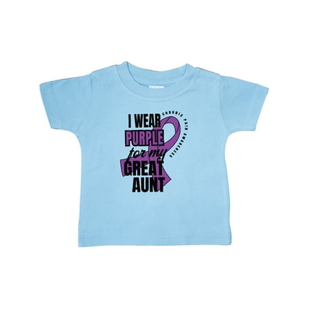 

Inktastic Chronic Pain I Wear Purple For My Great Aunt Gift Baby Boy or Baby Girl T-Shirt
