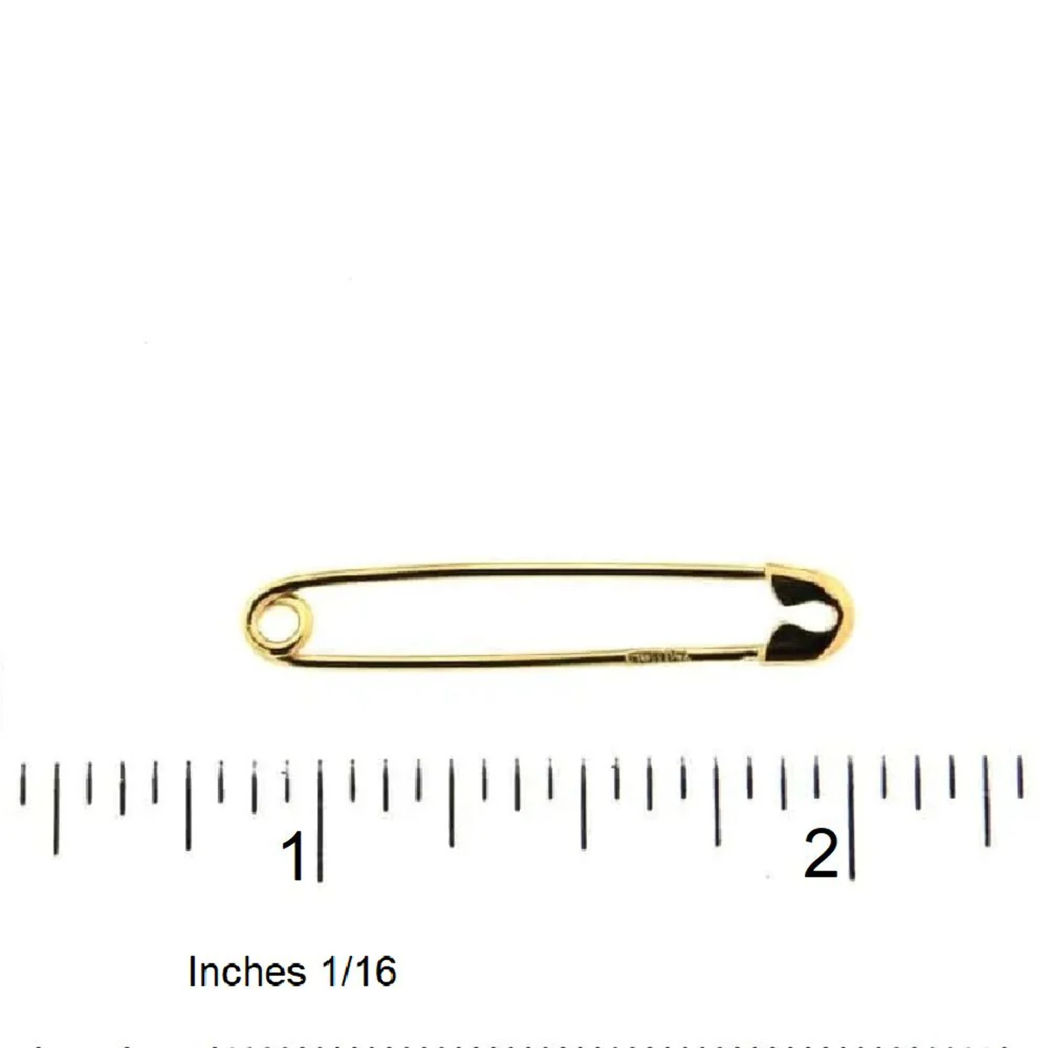 18K Solid Yellow Gold Large Safety Pin 1.30 inch - image 3 of 4