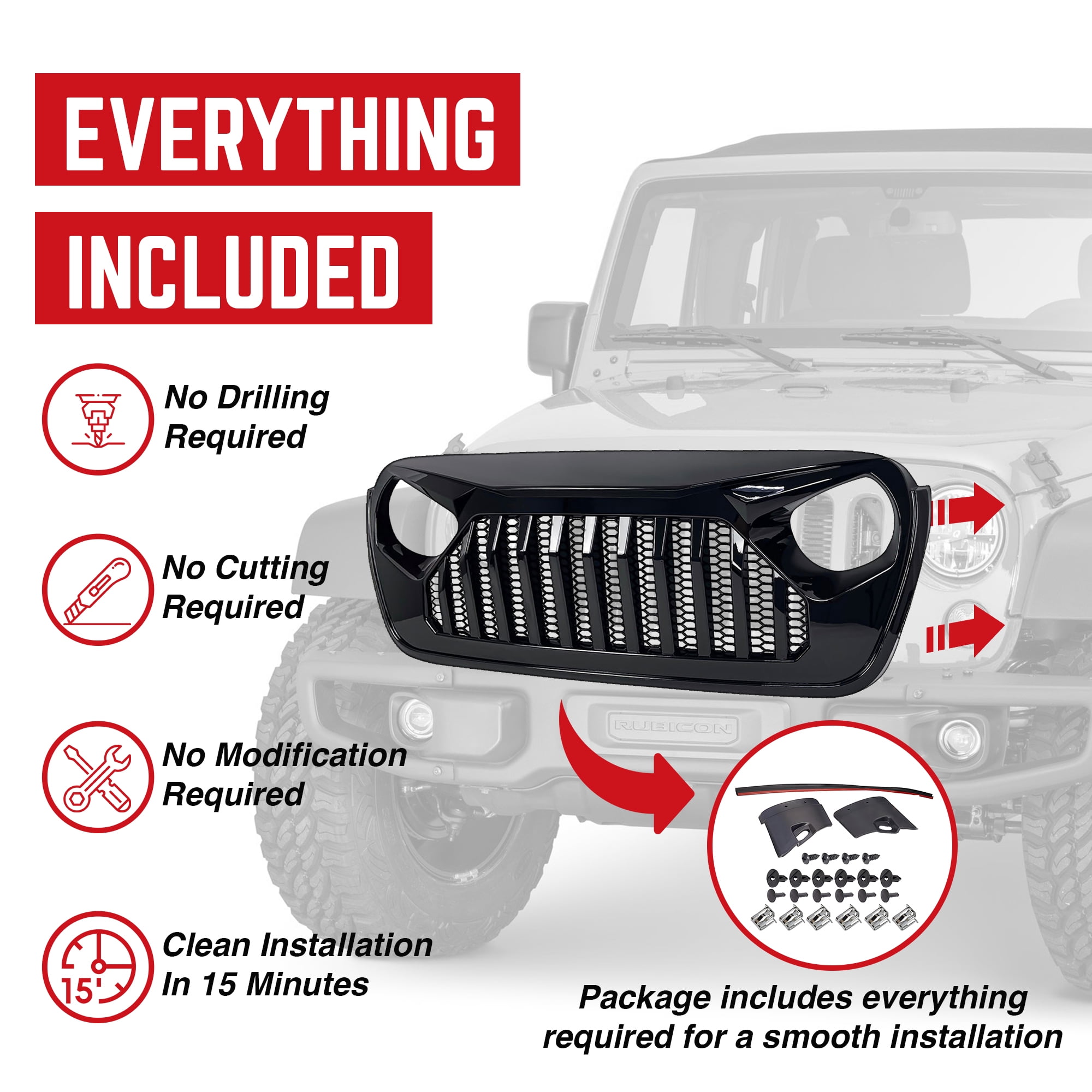 AMERICAN MODIFIED Vader Grille for 2018+ Wrangler JL & 2020+ Gladiator JT