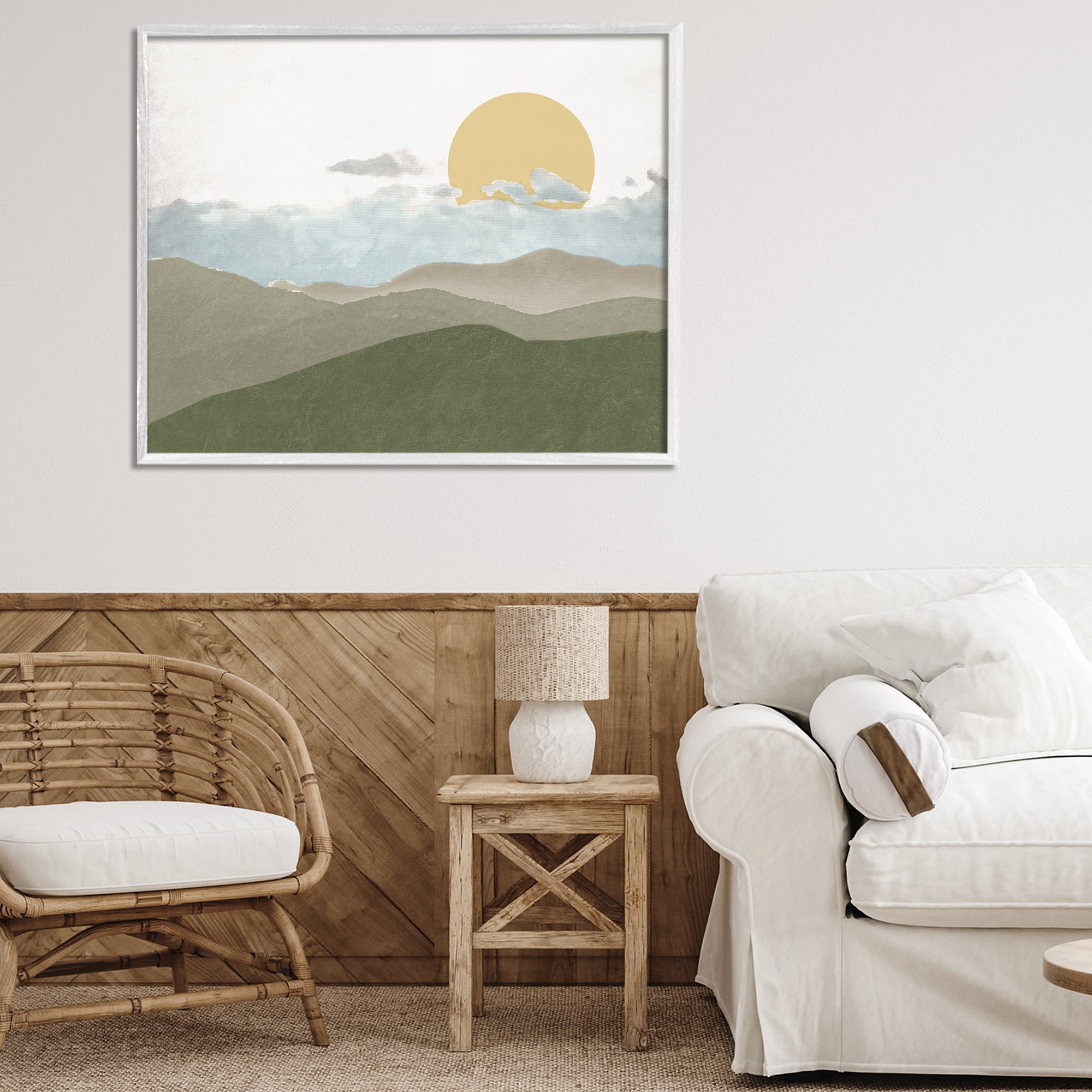 Stupell Industries Earthen Dreams Sunrise White Framed Giclee Art, design by Elizabeth Medley