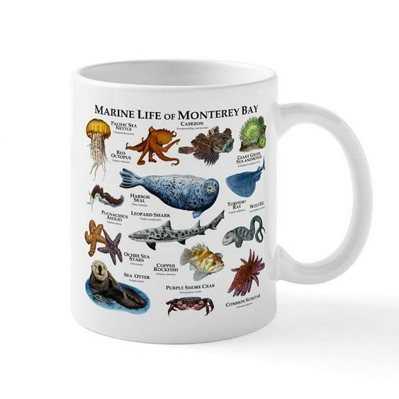 CafePress - Marine Life Of Monterey Bay Mug - 11 oz Ceramic Mug - Novelty Coffee Tea Cup