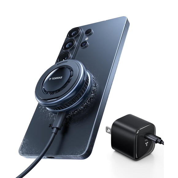 TORRAS Chargeur Sans Fil PolarCircle Qi2.2, Coussinet Magnétique Rafraîchissant 25 W pour Samsung Galaxy S26/S25, Chargeur Sans Fil pour iPhone 17/16