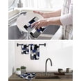 thumbnail image 5 of Navy Blue Black Geometric Kitchen Dish Towels for Drying Dishes Set of 2, Modern Abstract Art Block Waffle Weave Microfiber Hand Tea Bathroom Towels Quick Dry & Absorbent Towel 15.7x23.6, 5 of 7