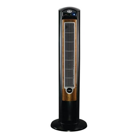 Lasko 42" Wind Curve 3-Speed Tower Fan with Fresh Air Ionizer and Remote, T42950, Black/Woodgrain