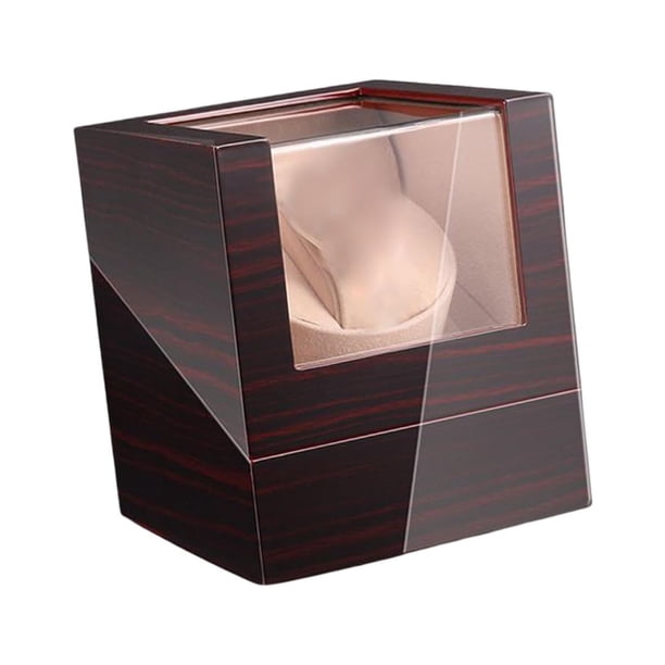 Caja de reloj de madera con enrollador, organizador de almacenamiento silencioso para hombres y mujeres C