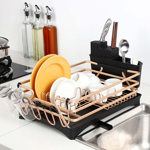 Estante para platos de cocina Macarena Bandeja escurridora con Escurridor de fregadero Soporte para cubiertos