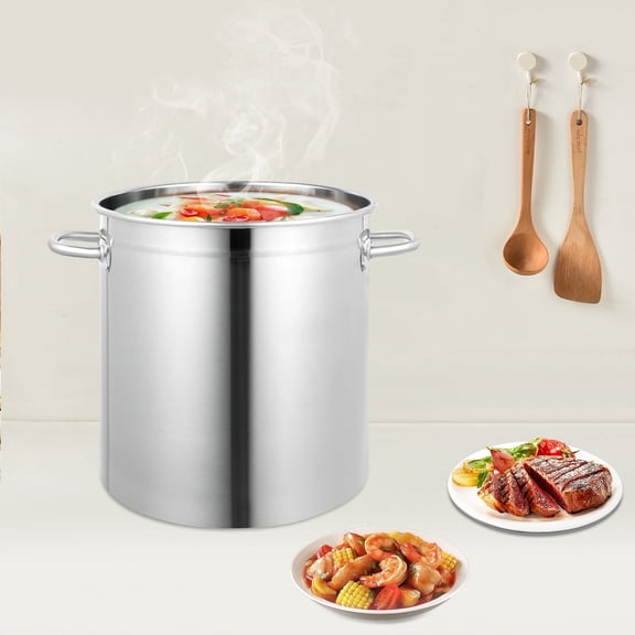 35L 9.25Gal Stainless Steel Cookware Stockpot 30 Quart Stock Pot Stainless Steel Large Kitchen Soup Big Cooking Restaurant Stockpot with Handles, Commercial Grade Stock Pot for Restaurant Home