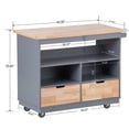 thumbnail image 7 of Harper & Bright Designs Rolling Kitchen Island Cart on Wheels, Dining Cart Kitchen Trolley Cart with Drawers and Storage Space, 7 of 7