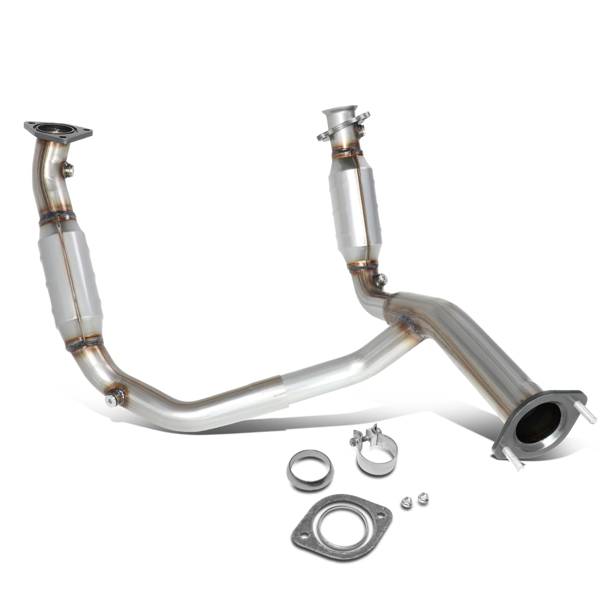 DNA Motoring OEM-CONV-002 For 2007 to 2009 Chevy Avalanche Silverado 1500 GMC Sierra Yukon XL 4.8L 5.3L 6.0L Engine Catalytic Converter Exhaust Y Pipe Replacement Suburban Tahoe 08
