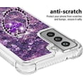 thumbnail image 4 of Samsung Galaxy S21 FE (Not S21) Case,Creativity Clear Quicksand Glitter Flowing Liquid Floating Soft TPU Case w/Stand Bling Diamond Sparkle Phone Cover for Samsung Galaxy S21 FE  Purple, 4 of 7