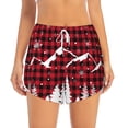 thumbnail image 2 of Daiia Christmas Tree Buffalo Plaid Pattern Women's 2 in 1 Running Shorts - Lightweight Athletic Workout Gym Yoga Shorts Liner with Phone Pockets-Medium, 2 of 7