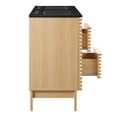 thumbnail image 4 of Double Sink Vanity Cabinet, Brown Oak Black, Wood, Mid Century Hotel Bedroom Bathroom, Modern Contemporary HB33660, 4 of 11