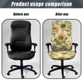 thumbnail image 4 of POLERO Sunflower Pattern Anti Aging All-in-One Office Computer Chair Covers, Elastic Bottom Brushed Elastic Fabric Computer Office Chair Cover for Home, 4 of 7