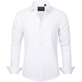 thumbnail image 3 of J.VER Camisas de vestir para hombre, camisa formal de manga larga, elástica, sin arrugas, informal, con botones, 3 of 4