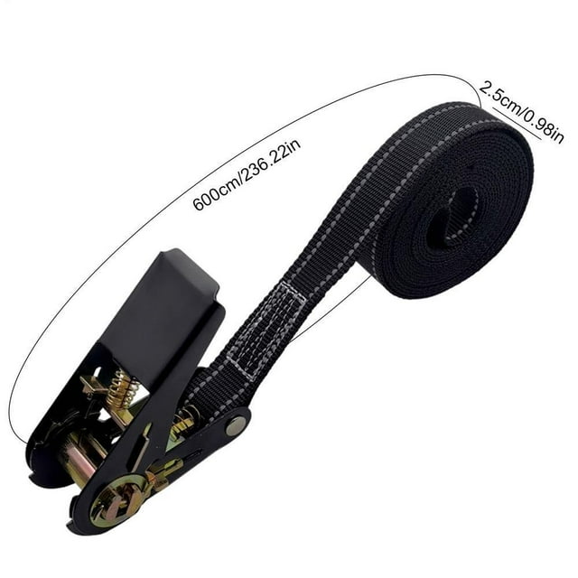 Sangle de Cliquet de Cargaison avec Boucle 4m/6m Sangles d'Axe Réglables 1760lb Max Résistance à la Rupture pour Emballage et Fixation de Marchandises