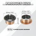 thumbnail image 2 of Uxcell 20Pcs Rodamiento de Manga con Brida, 15mm de Agujero x 17mm de OD x 12mm de Longitud, 23 x 1.0mm Diámetro de Brida x t Bushings de Bronce Sinterizado Auto-Lubricante para Equipos Industriales, 2 of 6