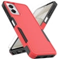 thumbnail image 1 of for Moto G Power 5G 2024 Case: Dual Layer Protective Heavy Duty Cell Phone Cover Shockproof Rugged with HD Screen Protector - Military Protection Bumper Tough - Motorola Moto G Power 5G 2024, Red, 1 of 17