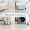 thumbnail image 6 of Yiannan 17x24 Inch Cotton Bath Rug, Soft Absorbent Non Slip Mat, Machine Washable Non Shedding, Fashionable Mat for Bathroom, Kitchen and Laundry,Pale Blue, 6 of 8