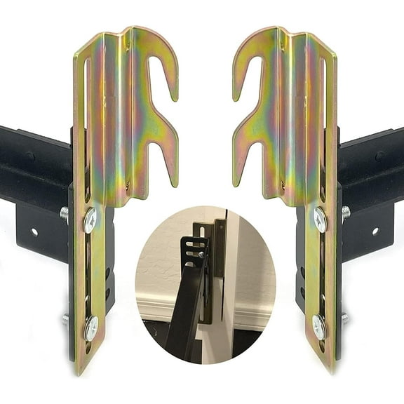 4Pcs 711 Bed Frame Bolt On to Hook On Conversion Brackets for Headboard with Hardware, Adjustable Bed Rail Hook Plate Adapter，Hook on Bed Rails Brackets