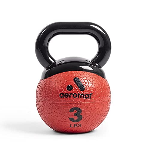 Aeromats Aeromat Elite Mini Kettlebell Boule de Médecine, 3 lb, Couleur : Rouge