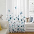 thumbnail image 6 of Turquoise Floral Butterfly Sheer Curtains 72 Inches Long, Spring Rustic Botanical Flowers Light Filering Curtains, Breathable Simi Curtain Privacy Drapes for Living Room Bedroom Window Treatment, 6 of 9