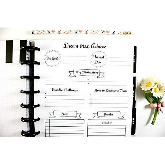 Goal Planner Inserts for 9 Disc Happy Planners