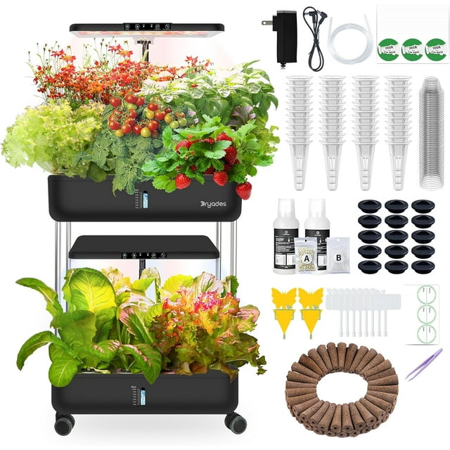 Pods Hydroponics Growing System with Digital Control Panel Indoor Garden with LED Full Spectrum Grow Light & Fans Smart Herb Garden for Home Kitchen -