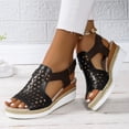 thumbnail image 2 of Dakaela Orthopedic Wedge Sandals for Women Dressy Walking Sandal Summer Platform Beach Shoes Black 9, 2 of 7