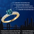 thumbnail image 2 of Gem Stone King 14K Two Tone Gold London Blue Topaz and Lab Grown Diamond Engagement Ring for Women | 1.75 Cttw | Round 6MM | Gemstone November Birthstone | Size 6, 2 of 6
