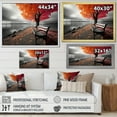 thumbnail image 4 of Designart "Lake Chromatic Beauty In Red" Lake House Cottage Floater Framed Canvas Art Print, 4 of 7