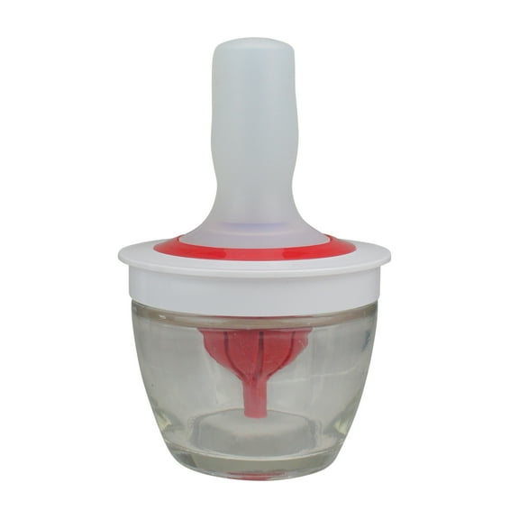 Avon 6" Red and White Silicone Basting Brush and Bowl Set