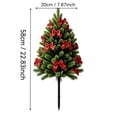 thumbnail image 3 of 22 Inch Artificial Christmas Pine Stake Decor With Red Bows ,Small Christmas Tree With Spikes On Bottom For Front Porch Home Artificial Winter Flowers Christmas Decorations(2Pcs), 3 of 5