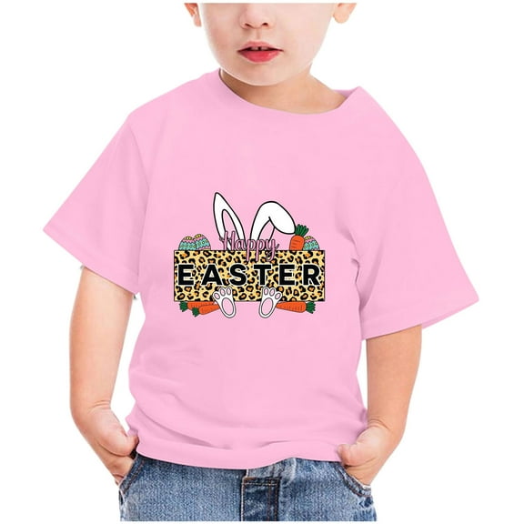 HADST Easter Shirts for Boys Girls - Funny Easter Bunny Tees Summer Round Neck Short Sleeve T Shirt