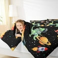 thumbnail image 4 of Feelyou Kawaii Dinosaur Kids Queen Comforter Set, Mystic Outer Space Bedding Sets, Stars Rocket Planet Reversible Bedding Comforter Set, Microfiber Bedroom Decor, 3pcs, 4 of 8
