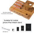 thumbnail image 2 of Trexonic Bamboo 4-Port Apple Watch and Iphone Charging Stand with 3 Device Slots and Pen Holder, 2 of 12