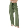 thumbnail image 4 of Womens Pajama Pants Lightweight Casual Comfy Lounge Pants Sleepwear Loungewear PJs Bottoms 2025 Green S, 4 of 4