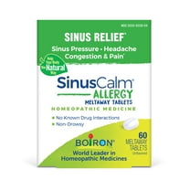 Boiron SinusCalm Allergy, Homeopathic Relief for Sinus Pressure, Headache, Congestion & Pain, 60 Meltaway Tablets