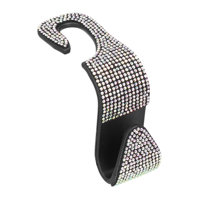 Ganchos de coche, colgador ostentoso para asiento trasero de coche, colgadores decorativos ostentosos para reposacabezas de coche con diamantes de imitación para llaves, bolso, colorido Jadeshay A