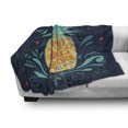 thumbnail image 3 of Tropical Soft Flannel Fleece Throw Blanket, Hello Summer Words Pineapple with Hearts Swirls and Teardrop Shapes Background, Cozy Plush for Indoor and Outdoor Use, 50" x 60", Multicolor, by Ambesonne, 3 of 6